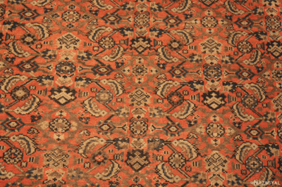 An antique Malayer rug with Mahi (Herati) motif