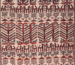 Detail of an antique shiraki shahasavan kilim, antique, white background and red suzai style motifs