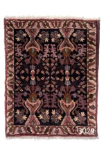 Bijar rugs with vase motif black field 3029